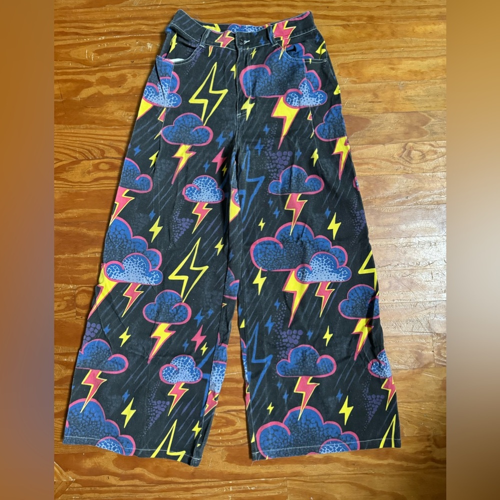 Wide Leg Cloud Lightning Pants - image 3